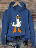 Chicmy- Funny Big White Goose Funny Cotton-Blend Animal Casual Hoodie