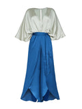 CHICMY- V-Neck Ruffle Top & Hem Split Wide Leg Pants 2Piece Set