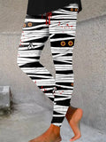 Chicmy- Halloween Mummy Bandages Blood Splatter Art Legging