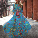 Chicmy-new fashion trend Women's  Fashion Printed Chiffon Vacation Dress