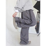 Chicmy-90s streetwear Simple aesthetic kawaii striped design baggy wide leg pants women Y2K Korean sweet girly vintage polka dot Harajuku casual pants