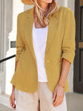 Chicmy- Plain Shawl Collar Casual Loose Blazer