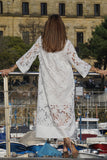 Chicmy-new fashion trend Confidence and Adventure Flower Lace V-neck Bell Sleeve Loose Midi Dress