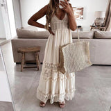 Chicmy-Eyelet Bohemian Crochet Knitted Lace Tassel Fringe Dress