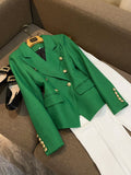 Chicmy-nye outfits women casual outfits 'Leosoxs' Green & Yellow Blazer