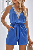 CHICMY- Lace V Neck Tie-waist Rompers Outfits