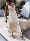 Chicmy-Eyelet Bohemian Crochet Knitted Lace Tassel Fringe Dress