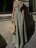 Chicmy-Modest Slimming Sleeveless Long dress With Zip At Front