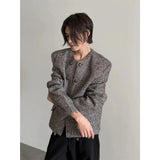 Chicmy- Double-Breasted Tweed Short Jacket