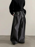 Chicmy- Belt Loops Wide-Leg High-Waist Pants