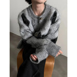 Chicmy- Retro Diamond Knitted Cardigan Sweater