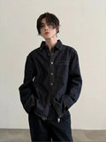 Chicmy- Button-Up Front Casual Denim Jacket