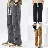 Chicmy- Elastic Waist Straight Cargo Pants