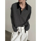 Chicmy- Retro Striped Polo Pullover