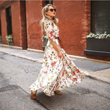 Chicmy-new fashion trend Women's  Fashion Printed Chiffon Vacation Dress