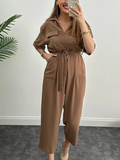 CHICMY- Women's all Match Jumpsuits Adjusted Tie Overall Loose Short Sleeve Jumpsuit