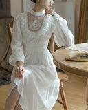 Chicmy-Vintage Fairytale White Lace Ruffle Sweet Lolita Dress