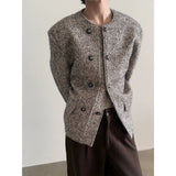 Chicmy- Double-Breasted Tweed Short Jacket