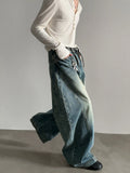 Chicmy- Wide-Leg Vintage Distressed Jeans