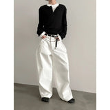 Chicmy- Deconstructed Wide-Leg Jeans