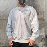 ChicMy-Fall Outfits - Men's Sweatshirt Black Brown Khaki Gray Crew Neck Plain Sports & Outdoor Daily Holiday Cotton Streetwear Basic Casual Spring &  Fall Clothing Apparel Hoodies Sweatshirts