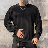 CHICMY- Men's Sweatshirt Black Brown Khaki Gray Crew Neck Plain Sports & Outdoor Daily Holiday Cotton Streetwear Basic Casual Spring &  Fall Clothing Apparel Hoodies Sweatshirts