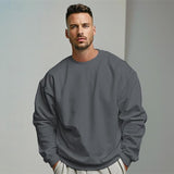 CHICMY- Men's Sweatshirt Pullover Black White Gray Crew Neck Sports Holiday Vacation Streetwear Cotton Fashion Daily Casual Spring &  Fall Clothing Apparel Hoodies Sweatshirts  Long Sleeve