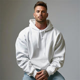 CHICMY- Men's Hoodie Black White Hooded Plain Sports & Outdoor Daily Holiday Cotton Streetwear Cool Casual Spring &  Fall Clothing Apparel Hoodies Sweatshirts  Long Sleeve