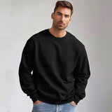 CHICMY- Men's Sweatshirt Pullover Black White Gray Crew Neck Sports Holiday Vacation Streetwear Cotton Fashion Daily Casual Spring &  Fall Clothing Apparel Hoodies Sweatshirts  Long Sleeve