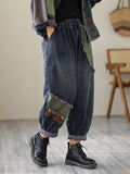 Chicmy-Contrast Color Fringed Split-Joint Long Sleeves Printed Outwear + Harem Pants  Two Pieces Set