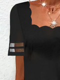Chicmy Shell Neck Knit Little Black Dress