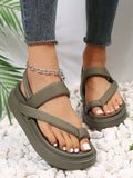 ChicmyWomen Toe Ring Comfy Slip On Thick Bottom Sandals