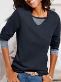 ChicmyStriped Loose Crew Neck Sweatshirt