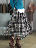 Chicmy-Artistic Retro Plaid A-Line Skirt