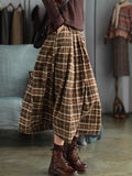 Chicmy-Artistic Retro Plaid A-Line Skirt