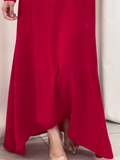 CHICMY-Graduation gift, graduation evening dress Solid Color High-Waisted Tied Waist A-Line Bodycon Maxi Dresses