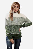 Chicmy-Colorblock Rib-knit Drop Shoulder Sweater