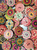 Chicmy-Vintage Style Round Printed Wooden Buttons