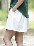Chicmy-Comfortable Pure Color Linen Cotton Shorts