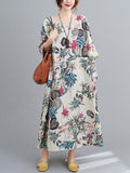 Chicmy-Vintage Floral Round-Neck Dress