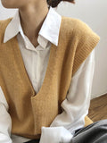 Chicmy-Knitting Irregularity Solid V-Neck Vest