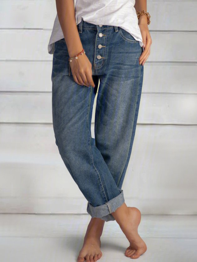 ChicmyBlue Casual Buttoned Jeans