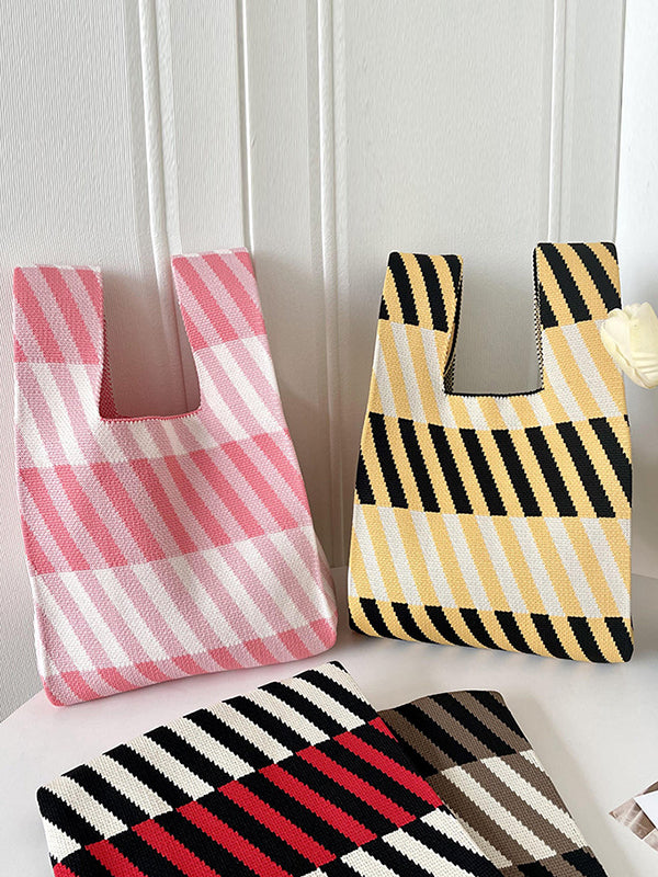 Chicmy-Striped Woven Handbag Bags Accessories