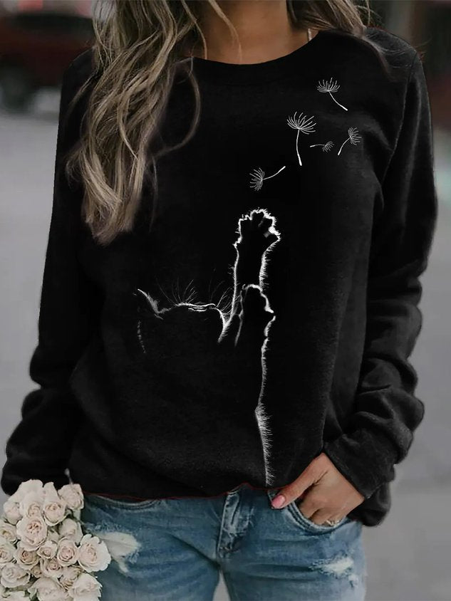 ChicmyJFN Dandelion Cat Long Sleeves Sweatshirts
