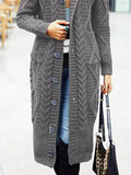 ChicmyAutumn And Winter Solid Color Cardigan Loose Sweater Coat