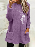 ChicmyLoose Fluff/Granular Fleece Fabric Crew Neck Casual Sweatshirt