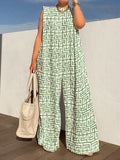 Chicmy-Urban Sleeveless Loose Printed Wide Leg Jumpsuits