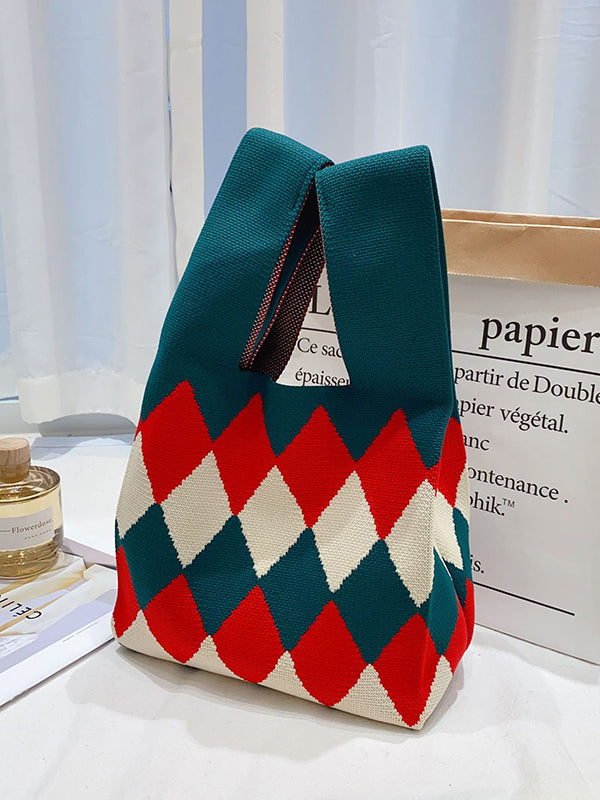 Chicmy-Urban Rhombic Contrast Color Bags Accessories Handbags