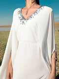 Chicmy-White V-Neck Evening Dress
