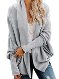 Chicmy-Casual Batwing Sleeves Loose Solid Color Cardigan Tops